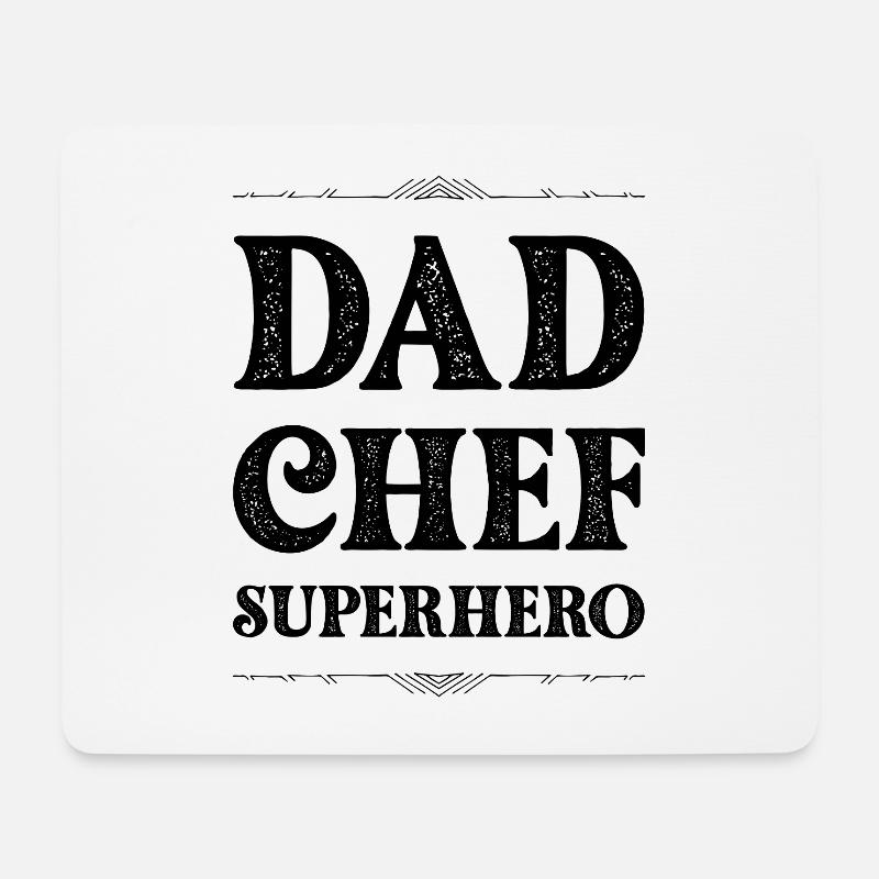 Dad Chef Superheld Papa - Mousepad (Querformat) - Weiß
