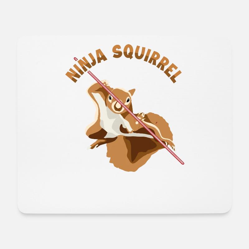 Ninja Squirrel Squirrel Fuchshörnchen Eichhörnchen - Mousepad (Querformat) - Weiß