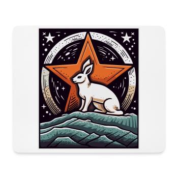 The Stars, the Universe and the Rabbit - Mouse Pad (horizontal) - white - Front