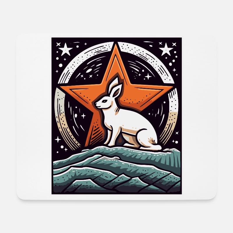 The Stars, the Universe and the Rabbit - Mouse Pad (horizontal) - white