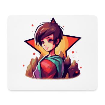 Das Anime-Mädchen ist der Star. - Mousepad (Querformat) - Weiß - Vorne