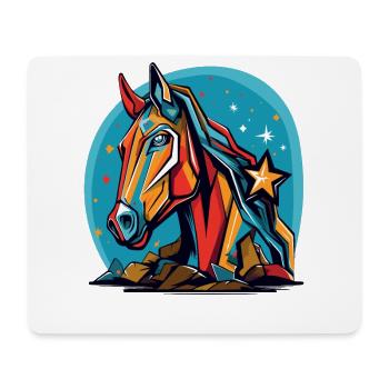 Stars and a colorful horse - Mouse Pad (horizontal) - white - Front