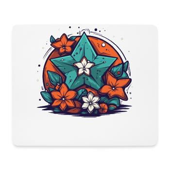 Stars and flowers - Mouse Pad (horizontal) - white - Front