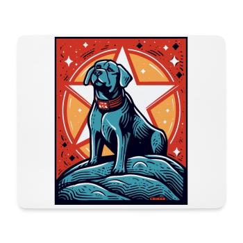 Un univers avec des étoiles et un chien - Tapis de souris (format paysage) - blanc - Devant