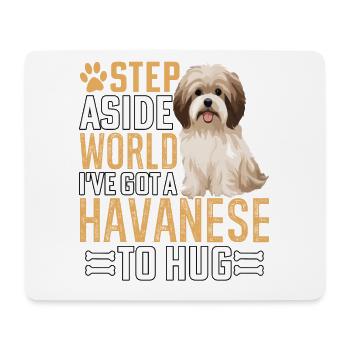 J’ai un bichon havanais dans mes bras - Tapis de souris (format paysage) - blanc - Devant