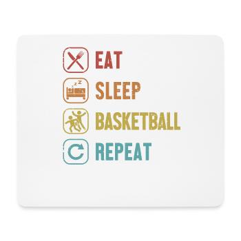 Eat Sleep Basketball Repeat Basketballer - Mousepad (Querformat) - Weiß - Vorne