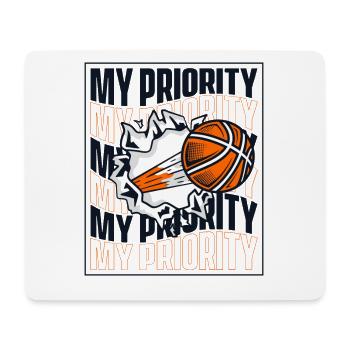 My Priority Basketballer Basketballkorb Basketball - Mousepad (Querformat) - Weiß - Vorne