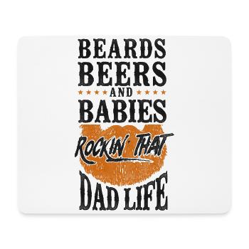 Amoureux de la barbe Homme barbu Papa Gingembre - Tapis de souris (format paysage) - blanc - Devant