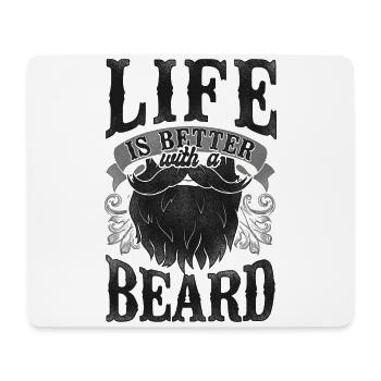 Beard Lover Bearded Man Life Is - Mousepad (Querformat) - Weiß - Vorne