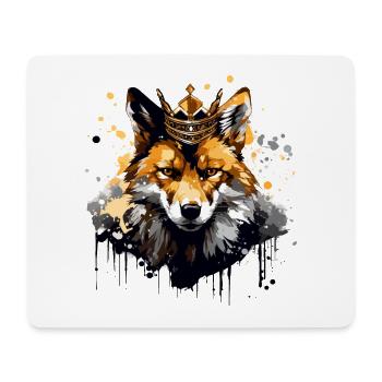 Fox Crown King Animal - Mouse Pad (horizontal) - white - Front