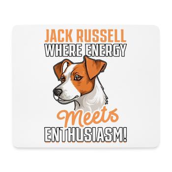 Jack Russell, là où l’énergie rencontre l’enthousiasme - Tapis de souris (format paysage) - blanc - Devant