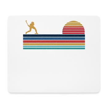 Hockey sur gazon Rétro Vintage - Tapis de souris (format paysage) - blanc - Devant