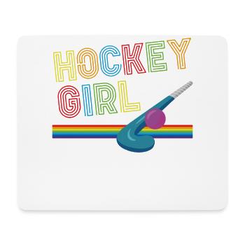 Hockey sur gazon Retro Hockey Fille - Tapis de souris (format paysage) - blanc - Devant