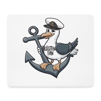 Küstenfan Möwe Anker Matrose Mütze - Mousepad (Querformat) - Weiß - Vorne
