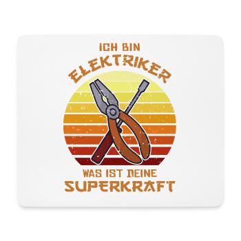 Superkraft Elektroinstallateur Elektroniker - Mousepad (Querformat) - Weiß - Vorne