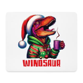 Winosaur Dino Raptor Velociraptor trinkt Glühwein - Mousepad (Querformat) - Weiß - Vorne