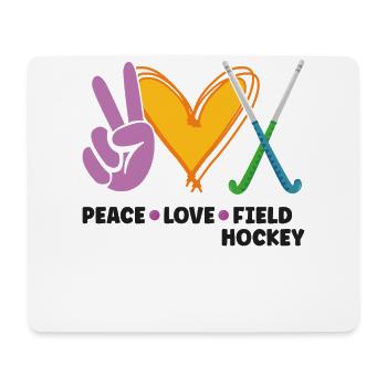 Field Hockey Peace Love Field - Mousepad (Querformat) - Weiß - Vorne
