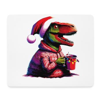 Dino trinkt Glühwein - Mousepad (Querformat) - Weiß - Vorne