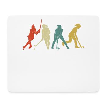 Hockey sur gazon rétro vintage - Tapis de souris (format paysage) - blanc - Devant