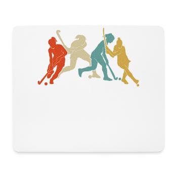 Hockey sur gazon rétro vintage - Tapis de souris (format paysage) - blanc - Devant