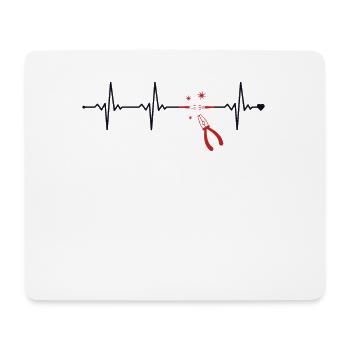 Electrician Heartbeat Elektroinstallateur - Tapis de souris (format paysage) - blanc - Devant