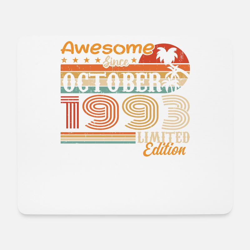 1993 Oktober Vintage - Oktober 1993 - Mousepad (Querformat) - Weiß