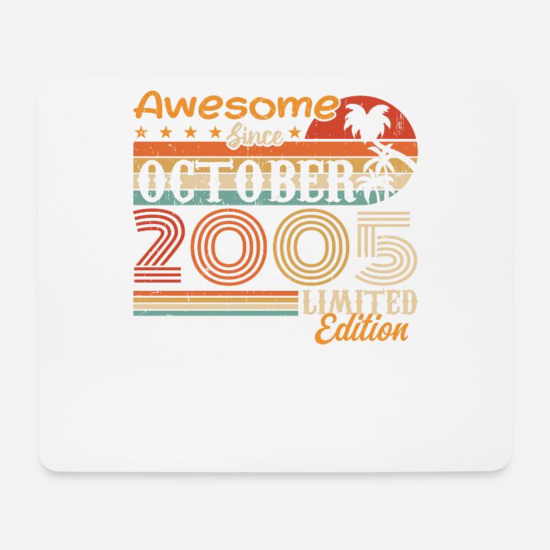 2005 Oktober Vintage - Oktober 2005 - Mousepad (Querformat) - Weiß