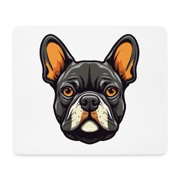 French Bulldog Dog Head - Mouse Pad (horizontal) - white - Front
