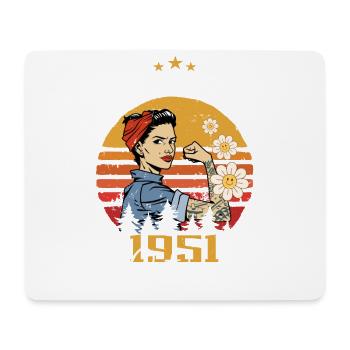 October 1951 born | October 1951 - Mouse Pad (horizontal) - white - Front