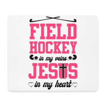 Hockey sur gazon Jésus Foi Chrétien - Tapis de souris (format paysage) - blanc - Devant