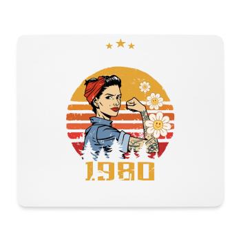 Oktober 1980 geboren | October 1980 - Mousepad (Querformat) - Weiß - Vorne