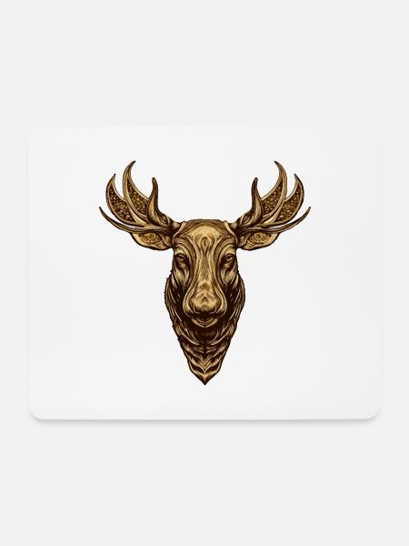 Elch Kopf Tier - Mousepad (Querformat) - Weiß