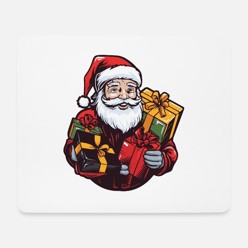Weihnachtsmann Geschenke - Mousepad (Querformat) - Weiß