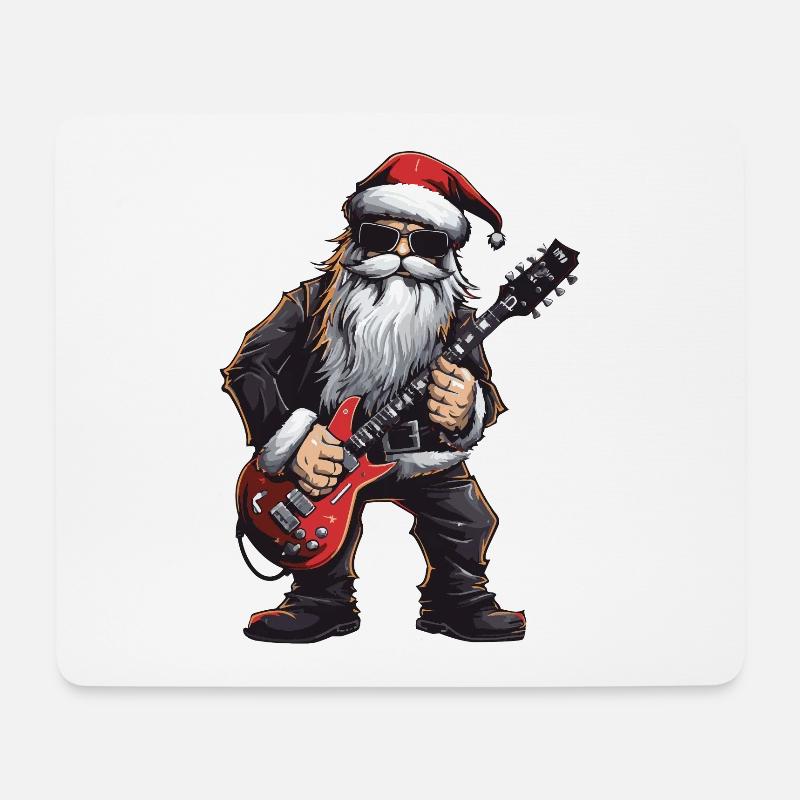 Weihnachtsmann Gitarre Santa - Mousepad (Querformat) - Weiß