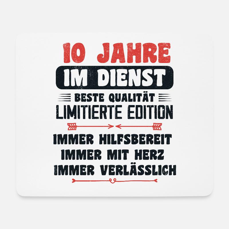 10 Jahre im Dienst 10 Jähriges Dienstjubiläum - Mousepad (Querformat) - Weiß