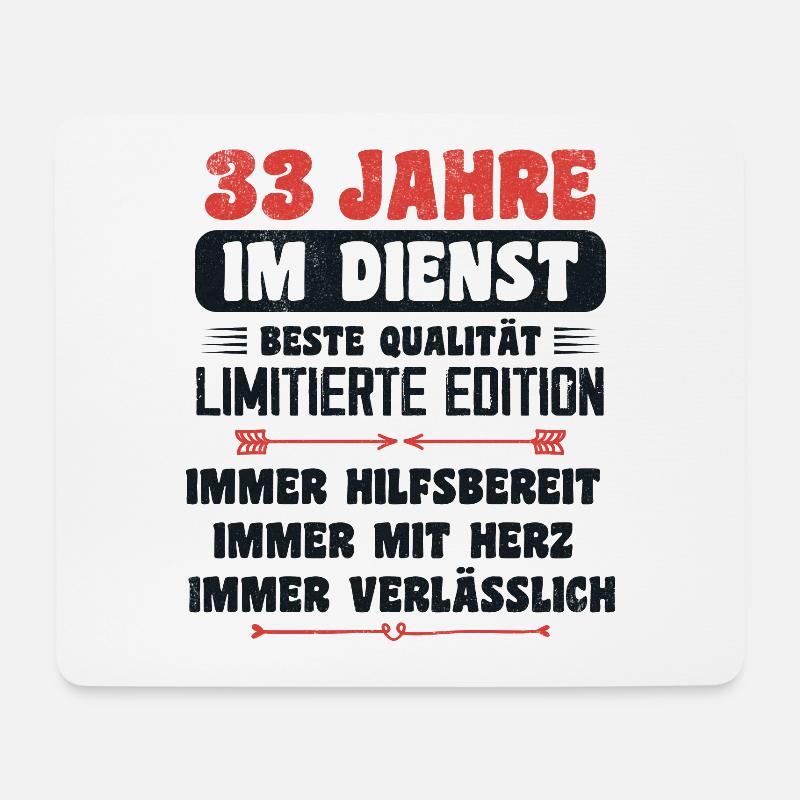 33 Jahre im Dienst 33 Jähriges Dienstjubiläum - Mousepad (Querformat) - Weiß