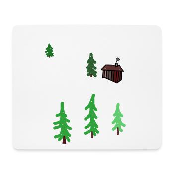 Winter Gebirge Hütte Einsamkeit Christmas Schnee - Mousepad (Querformat) - Weiß - Vorne