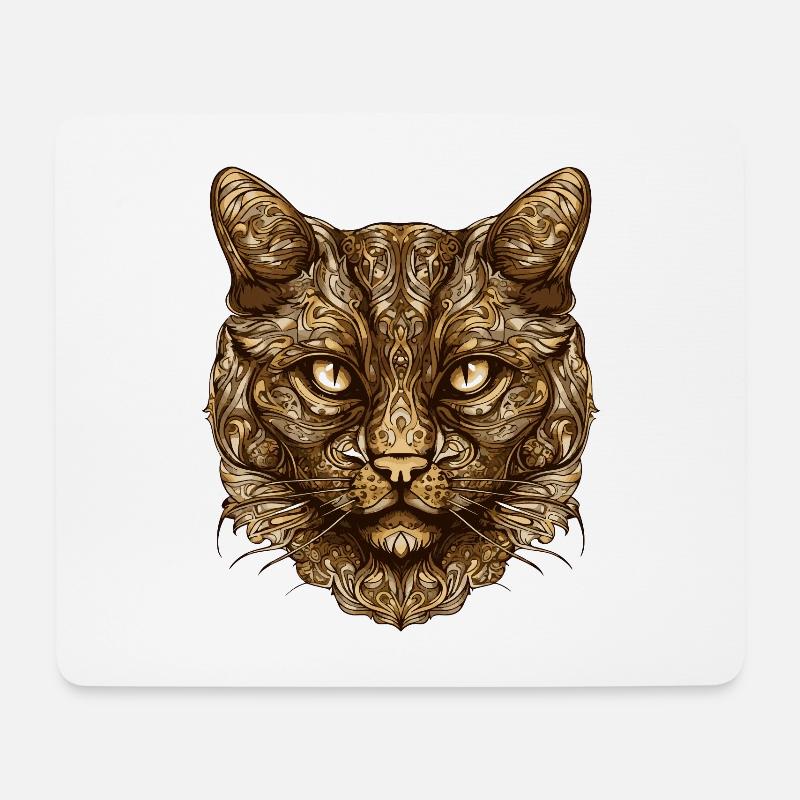 Katze Kopf Tier - Mousepad (Querformat) - Weiß