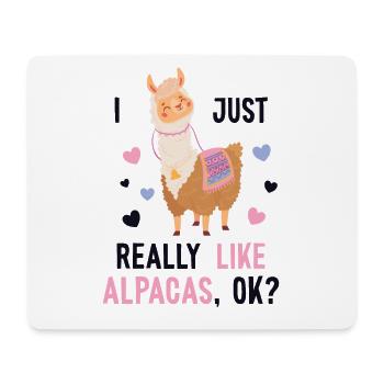 I just really like Alpacas Huacaya Pako Lama - Mousepad (Querformat) - Weiß - Vorne