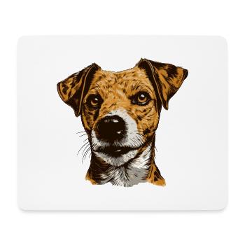 Jack Russel Terrier Hund Kopf - Mousepad (Querformat) - Weiß - Vorne