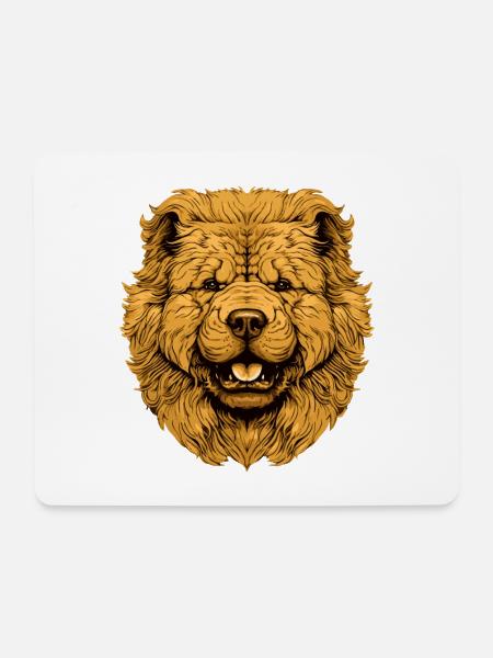 Chow Chow Hund Kopf - Mousepad (Querformat) - Weiß