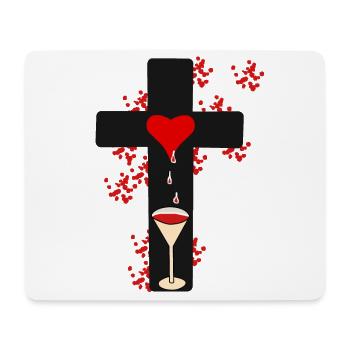 Rituel Occulte Croix Dark Halloween Satan Vaudou - Tapis de souris (format paysage) - blanc - Devant