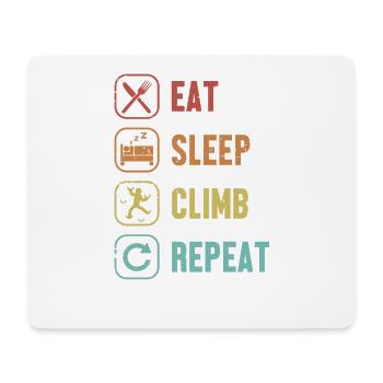 Eat Sleep Climb Repeat Bouldern Sportklettern - Mousepad (Querformat) - Weiß - Vorne