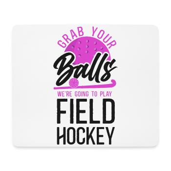 Field Hockey Pun Adult Humor Grab - Mouse Pad (horizontal) - white - Front