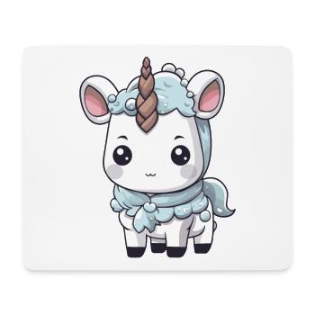 Bande dessinée d’hiver licorne - Tapis de souris (format paysage) - blanc - Devant