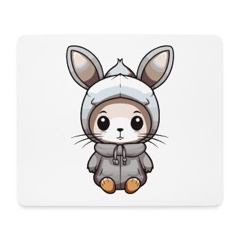 Bande dessinée d’hiver lapin - Tapis de souris (format paysage) - blanc - Devant