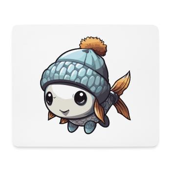 Fisch Winter Comic - Mousepad (Querformat) - Weiß - Vorne