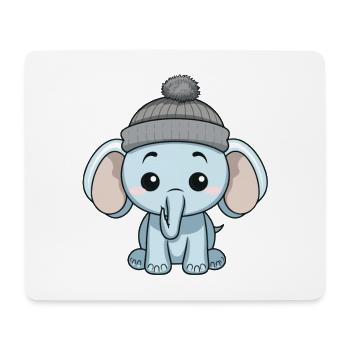 Elephant Winter Comic - Mouse Pad (horizontal) - white - Front