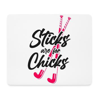 Field Hockey Sticks Are For Chicks - Mousepad (Querformat) - Weiß - Vorne
