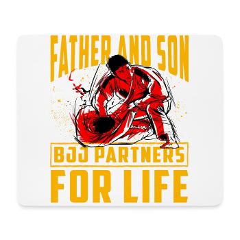 Father and Son BJJ Partners for Life - Mouse Pad (horizontal) - white - Front